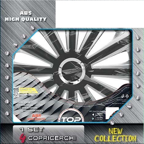 Kit 4 Copricerchi Silver Trend Da 16 Pollici Per Pneumatici 195/55 R16 – In ABS Antiturto Con Vernice Ad Acqua